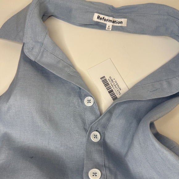 Reformation Tace Linen Dress Mineral - Size 6 - Picture 11 of 11